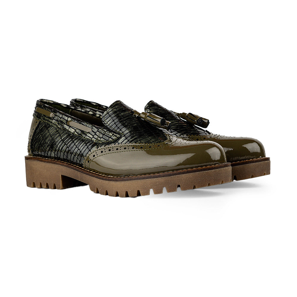 Mocassins Plateformes "Croco&Chic"