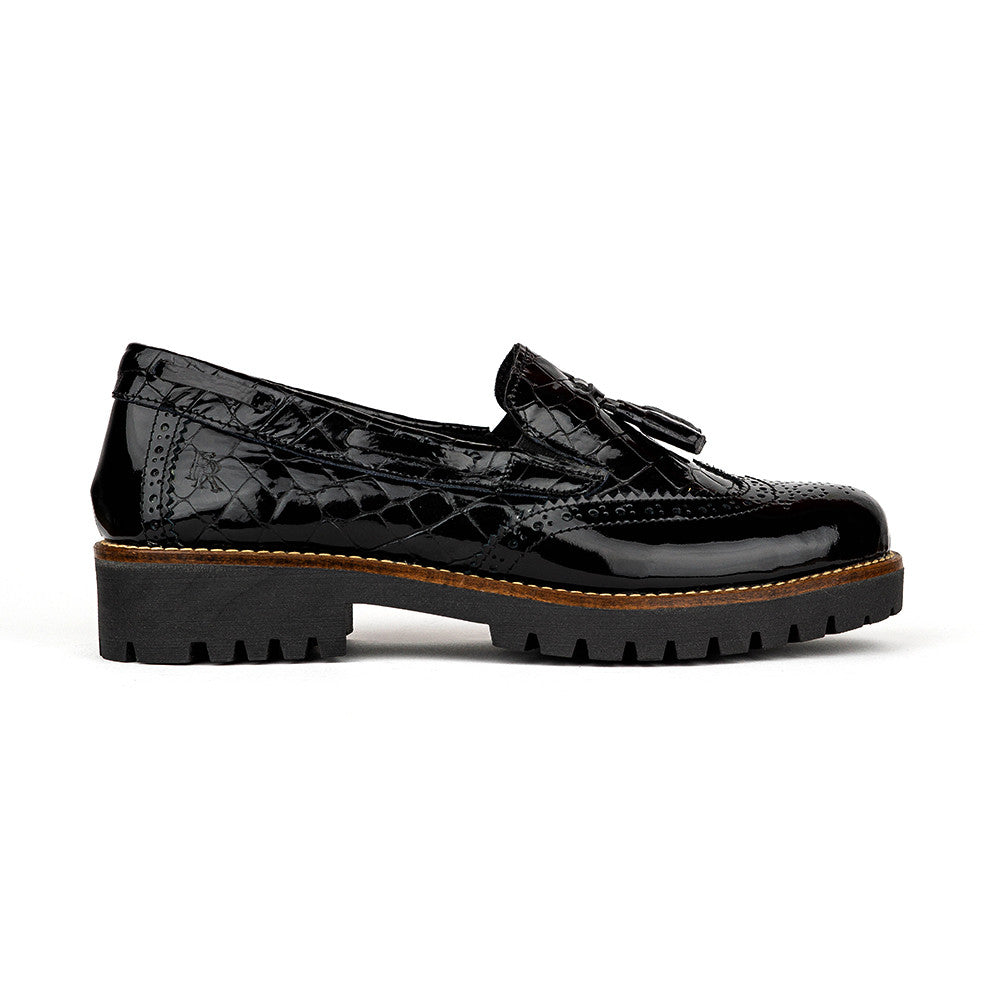 Mocassins Plateformes "Croco&Chic"