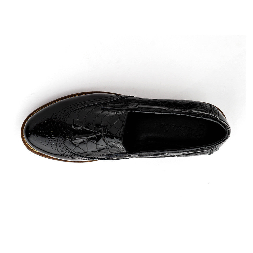 Mocassins Plateformes "Croco&Chic"